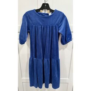 Hanna Andersson‎ Velvet Dress Girls Blue Casual Party Tiered Size US 12